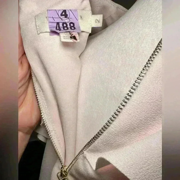 Ted Baker Honourr Asymmetrical Frill Top Nude Pink - Size 2 - Small/Medium - Picture 9 of 11